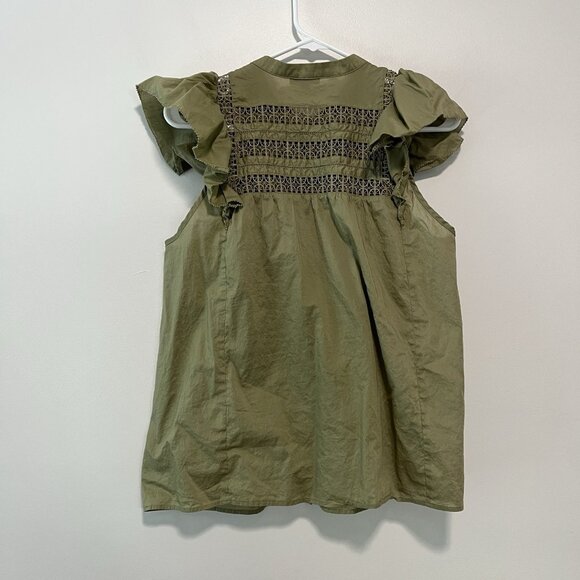 Rails Louella Canteen Green Button Front Blouse Size Large - Picture 5 of 7